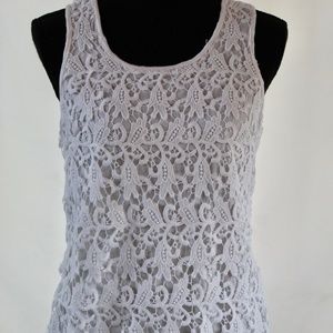 Solitaire Lacey Overlay Tank Top